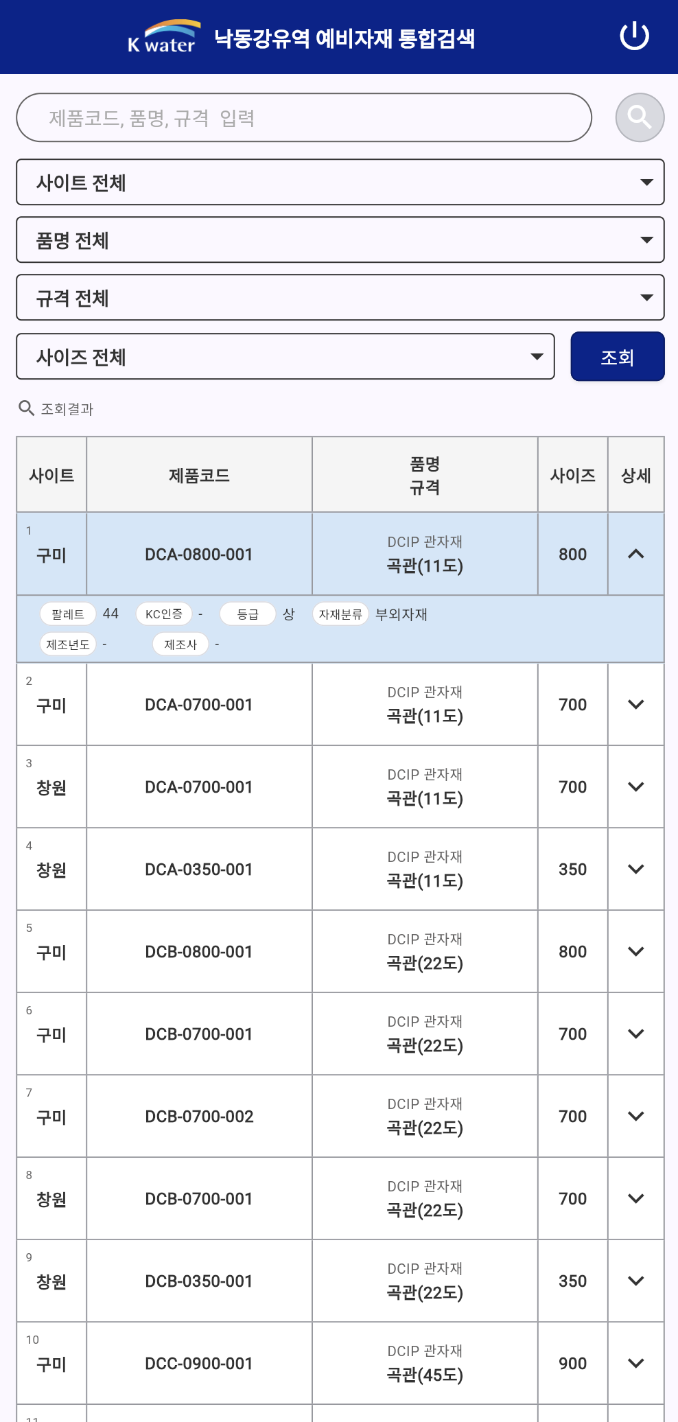 한국수자원공사 예비자재 관리 시스템 구축 사례